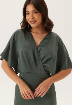 Wrap Satin Ankle Dress