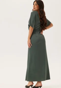 Wrap Satin Ankle Dress